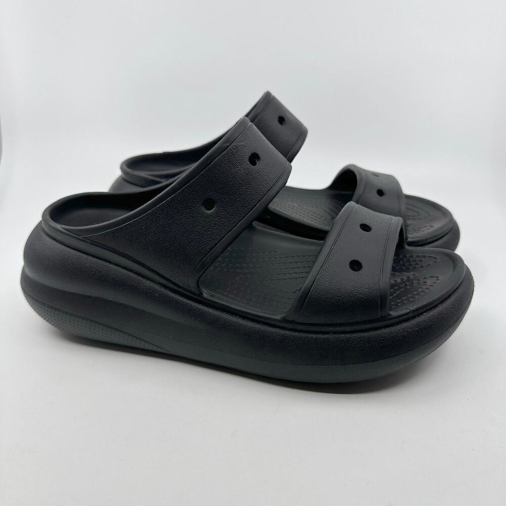 Crocs Unisex Black Clog Slip On Sandal Black M7 W9 Rubber Water Shoe Open Toe